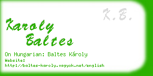 karoly baltes business card